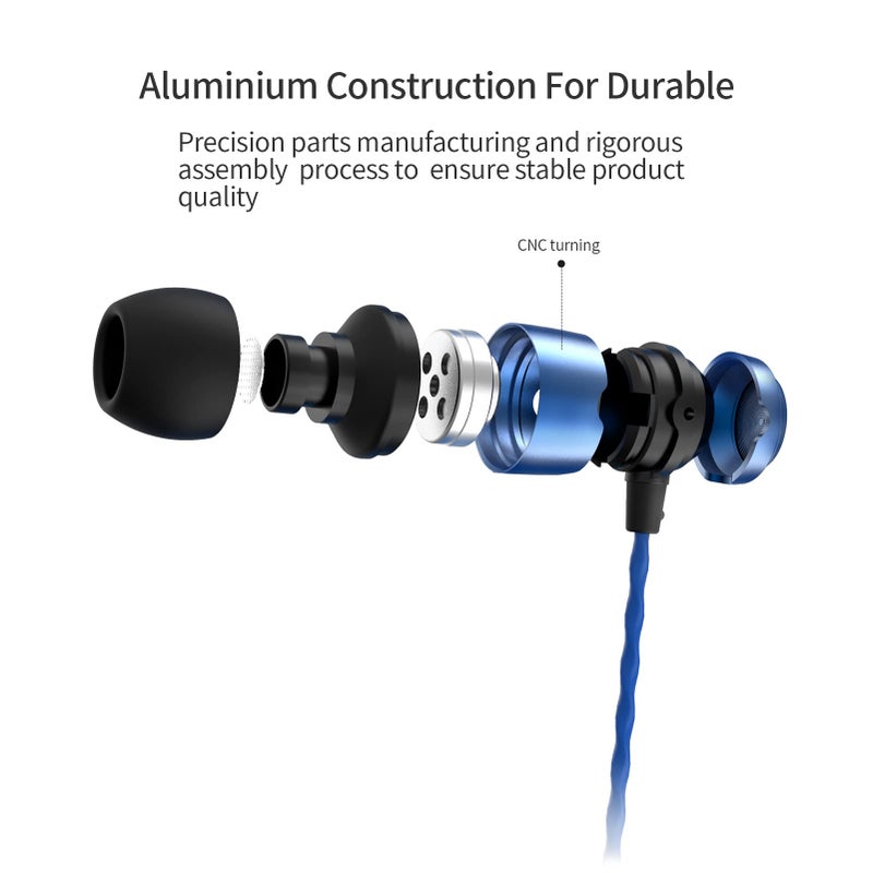 SoundMAGIC E50 Wired Earbuds No Microphone in Ear Monitor HiFi Earphones Noise Isolating Headphones Comfortable Fit Blue - Image 4